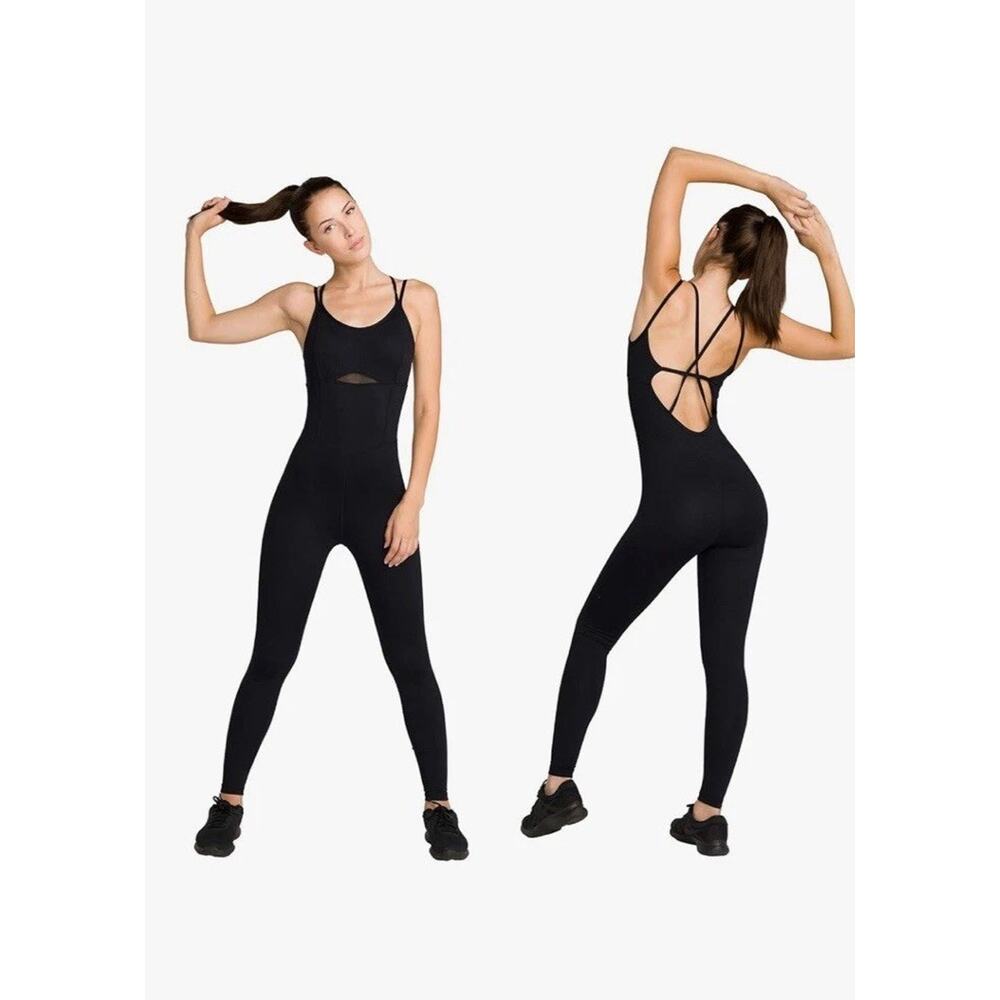 Susana Women’s Bodysuit Sleeveless Bodycon Rompers Backless Cross Jumpsuit Small